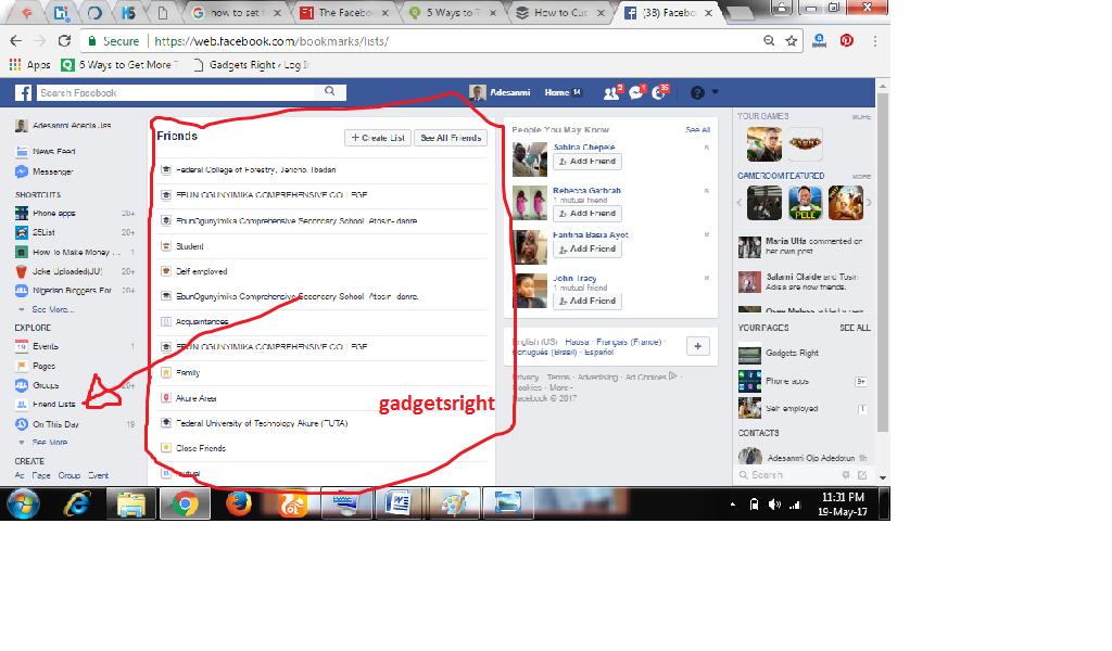 Facebook news feed