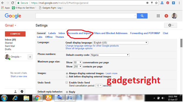 change gmail mobile number